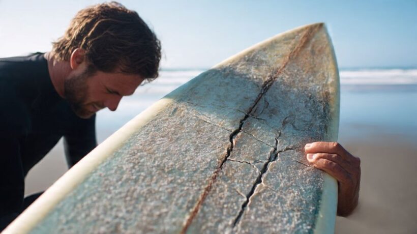 Water Leaking from Surfboard Ding