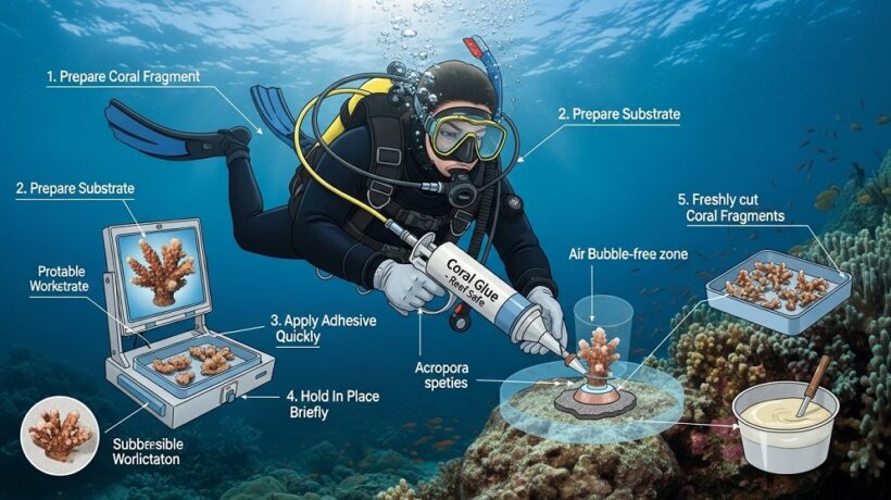 What Is the Safest Way to Glue Corals Underwater Without Stressing Them?
