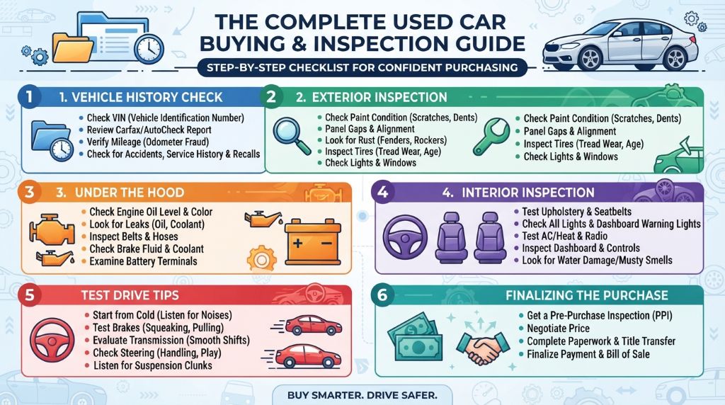 Complete guide to buying and inspecting used cars